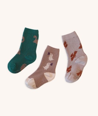 [ANKLE] DINO FRIENDS 3 Pairs 1 SET