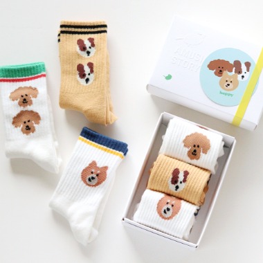 [ANKLE] WOOF WOOF 3 pairs 1 SET