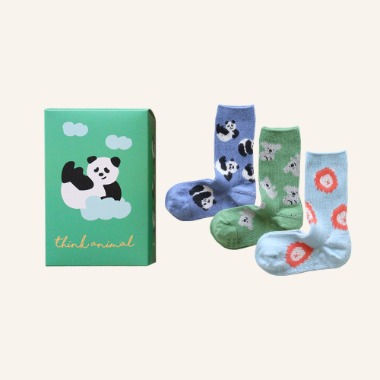 [ANKLE] ANIMAL LETTER 3 pairs 1 SET(ver.2)
