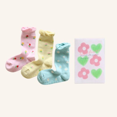 [ANKLE] LITTLE FLOWER 3 pairs 1 SET